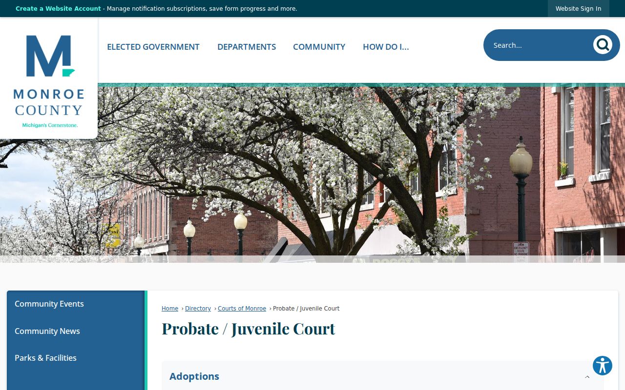 Monroe County court docket Probate and Juvenile public office directory