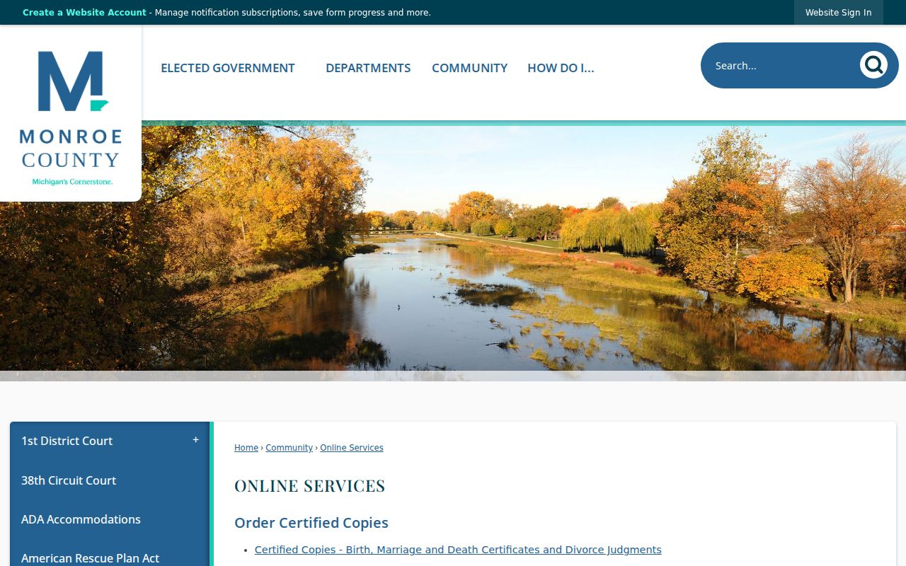 Monroe County court docket online services links