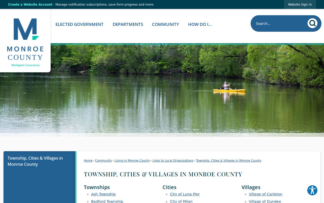 Monroe County court docket incorporated cities reference