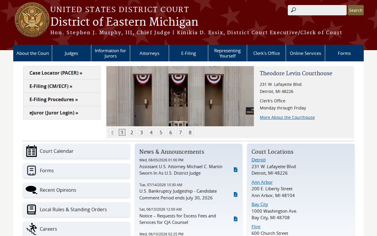Monroe County court docket federal court boundary information