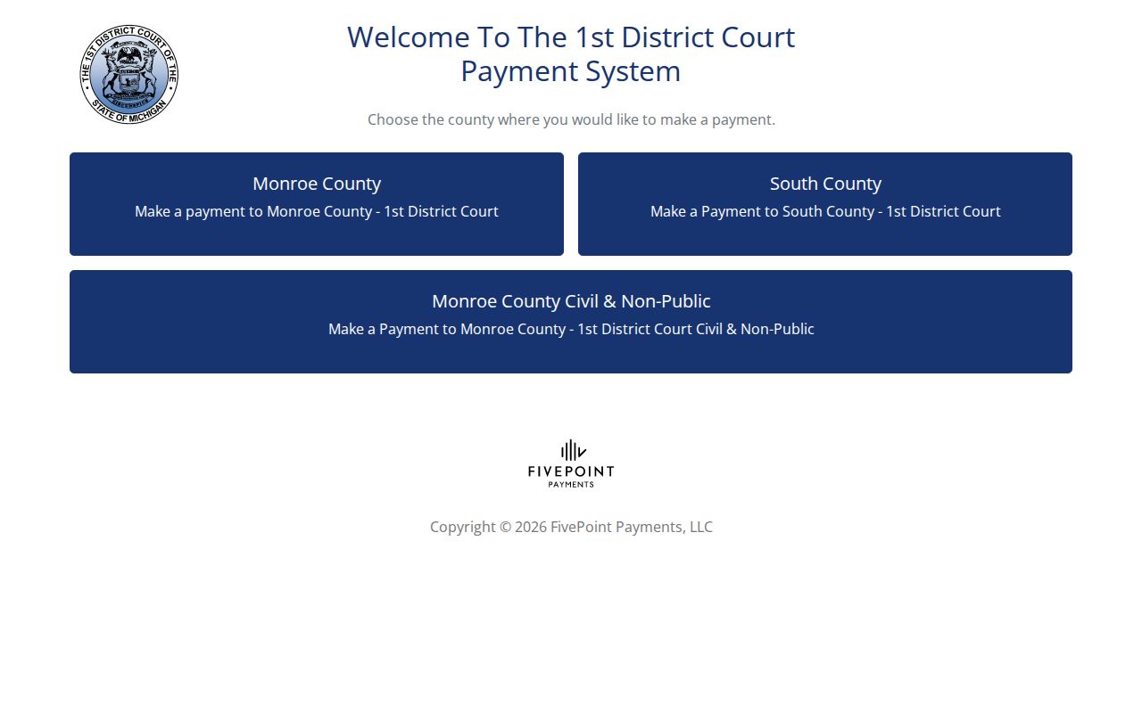 FivePoint Monroe County and South County traffic payment landing page