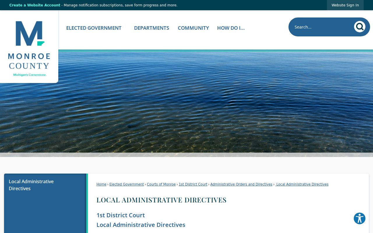 1st District Court local administrative directives for Monroe County traffic court